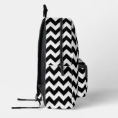Zwart-wit zigzag patroon, Chevron Pattern Bedrukte Rugzak (Links)