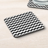 Zwart-wit zigzag patroon, Chevron Pattern Bier Onderzetter (Linkerzijde)