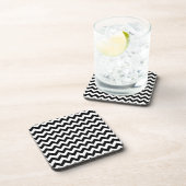 Zwart-wit zigzag patroon, Chevron Pattern Bier Onderzetter (Rechterzijde)