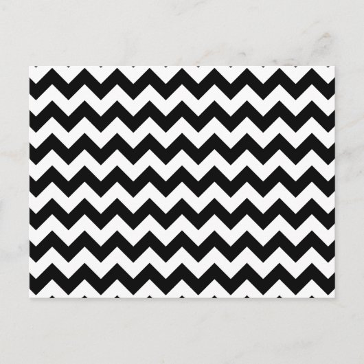 Zwart-wit zigzag patroon, Chevron Pattern Briefkaart (Voorkant)