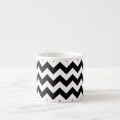 Zwart-wit zigzag patroon, Chevron Pattern Espresso Kop (Voorkant)