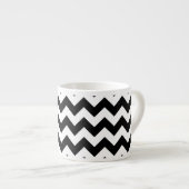 Zwart-wit zigzag patroon, Chevron Pattern Espresso Kop (Voorkant rechts)