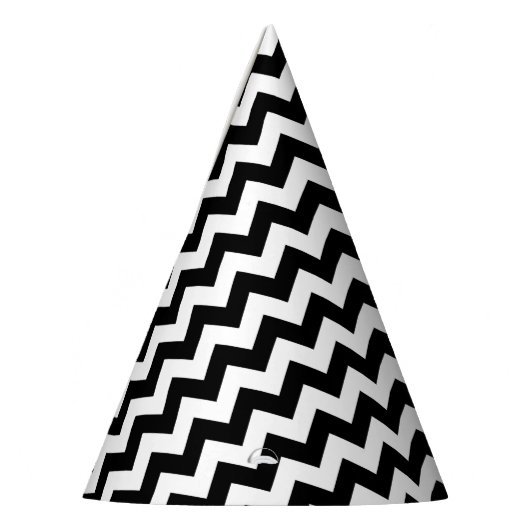 Zwart-wit zigzag patroon, Chevron Pattern Feesthoedjes (Links)