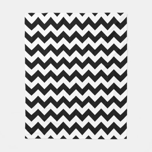Zwart-wit zigzag patroon, Chevron Pattern Fleece Deken (Voorkant)