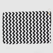 Zwart-wit zigzag patroon, Chevron Pattern Golfhanddoek (Horizontaal)