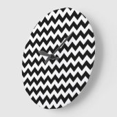 Zwart-wit zigzag patroon, Chevron Pattern Grote Klok (Hoek)