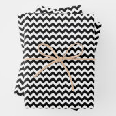 Zwart-wit zigzag patroon, Chevron Pattern Inpakpapier Vel (In situ)