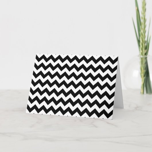 Zwart-wit zigzag patroon, Chevron Pattern Kaart (Voorkant)