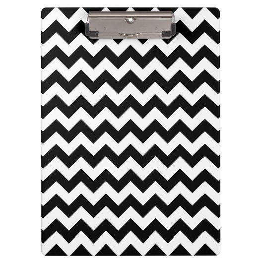 Zwart-wit zigzag patroon, Chevron Pattern Klembord (Voorkant)
