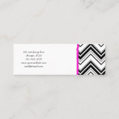 Zwart-wit zigzag patroon, Chevron Pattern Mini Visitekaartje (Achterkant)