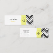 Zwart-wit zigzag patroon, Chevron Pattern Mini Visitekaartje (Voorkant / Achterkant)