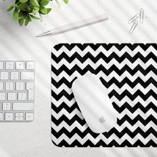 Zwart-wit zigzag patroon, Chevron Pattern Muismat