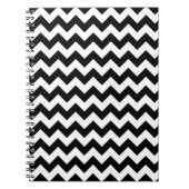 Zwart-wit zigzag patroon, Chevron Pattern Notitieboek (Voorkant)