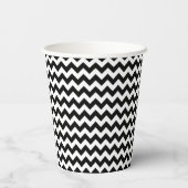 Zwart-wit zigzag patroon, Chevron Pattern Papieren Bekers (Achterkant)