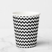 Zwart-wit zigzag patroon, Chevron Pattern Papieren Bekers (Rechts)