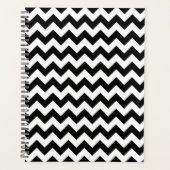 Zwart-wit zigzag patroon, Chevron Pattern Planner (Voorkant)