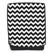 Zwart-wit zigzag patroon, Chevron Pattern Rugtassen (Voorkant)