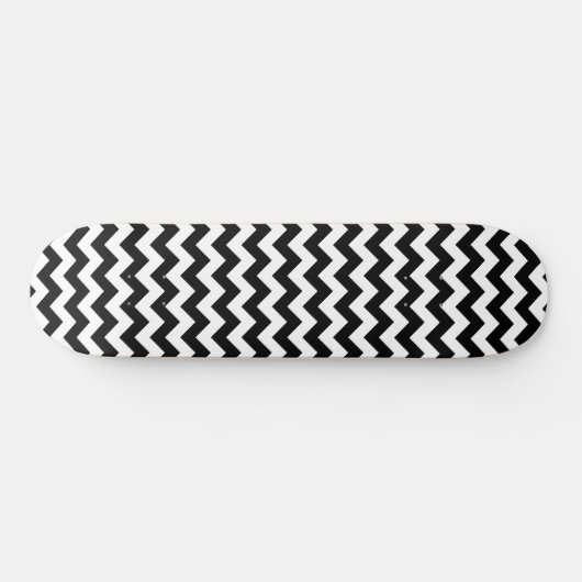 Zwart-wit zigzag patroon, Chevron Pattern Skateboard (Horizontaal)