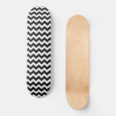 Zwart-wit zigzag patroon, Chevron Pattern Skateboard (Voorkant)