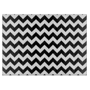 Zwart-wit zigzag patroon, Chevron Pattern Snijplank