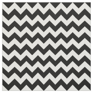 Zwart-wit zigzag patroon, Chevron Pattern Stof