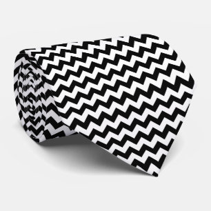 Zwart-wit zigzag patroon, Chevron Pattern Stropdas