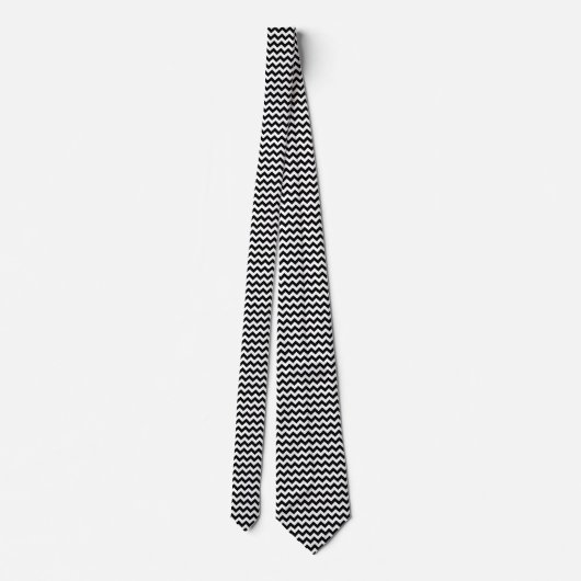Zwart-wit zigzag patroon, Chevron Pattern Stropdas (Achterkant)