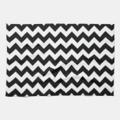 Zwart-wit zigzag patroon, Chevron Pattern Theedoek (Horizontaal)