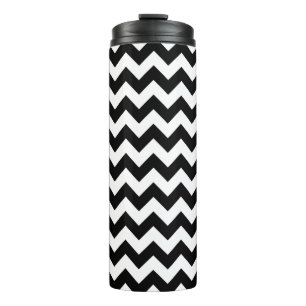 Zwart-wit zigzag patroon, Chevron Pattern Thermosbeker