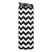 Zwart-wit zigzag patroon, Chevron Pattern Thermosbeker (Geroteerd rechts)