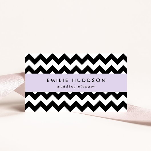 Zwart-wit zigzag patroon, Chevron Pattern Visitekaartje