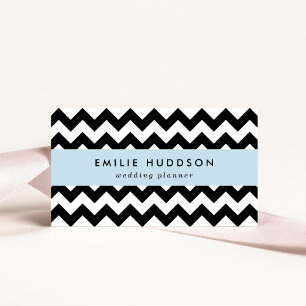 Zwart-wit zigzag patroon, Chevron Pattern Visitekaartje