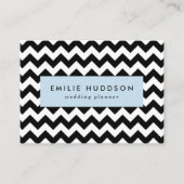 Zwart-wit zigzag patroon, Chevron Pattern Visitekaartje (Voorkant)
