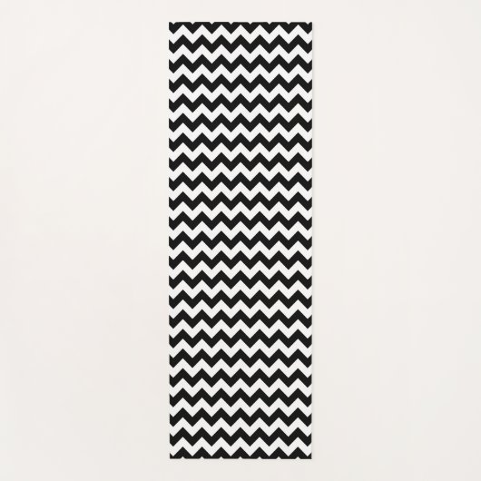 Zwart-wit zigzag patroon, Chevron Pattern Yogamat (Voorkant)
