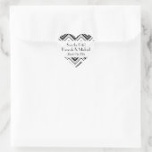 Zwart-wit zigzag patroon, sparen de Datum Hart Sticker (Tas)