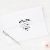 Zwart-wit zigzag patroon, sparen de Datum Hart Sticker (Envelop)