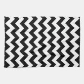 Zwart-wit zigzag theedoek (Horizontaal)
