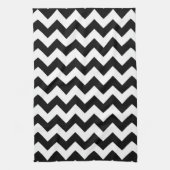 Zwart-wit zigzag theedoek (Verticaal)