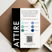 Zwart & Wit Zijstreep QR Code Huwelijkskleding Informatiekaartje