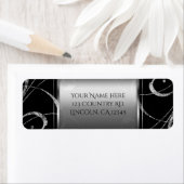 Zwart-wit zilver glas zilvervormer etiket (Insitu)