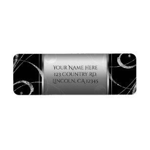 Zwart-wit zilver glas zilvervormer etiket