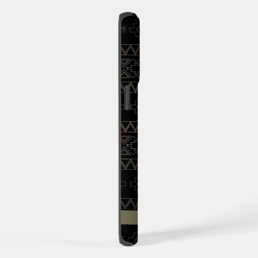 Zwart Wit Zilver Goud Grijs Aztec iPhone Hoesje (Rechterkant)