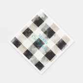 Zwart Wit Zilver Rustieke Stripes Kerstmis Servet (Hoek)