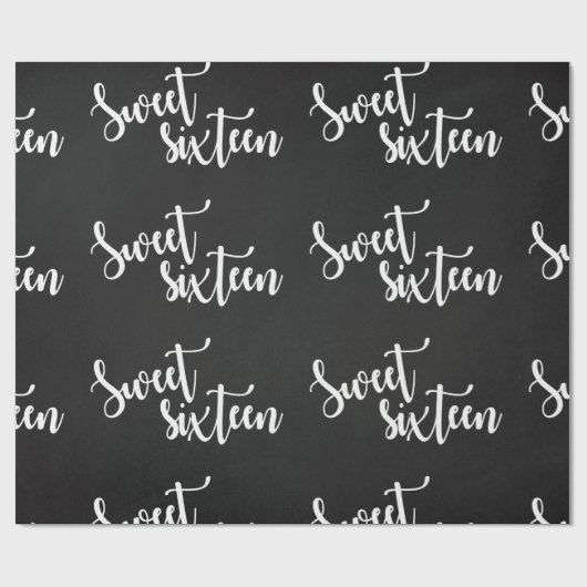 Zwart/Wit | Zoet 16 | Verpakkingspapier voor vogel Cadeaupapier (Vlak)