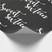 Zwart/Wit | Zoet 16 | Verpakkingspapier voor vogel Cadeaupapier (Hoek)