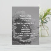 Zwart-wit zonnebloem partij kaart (Staand voorkant)