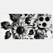 Zwart & Wit Zonnebloem Plaid iPhone & iPad Case (Achterkant (horizontaal))