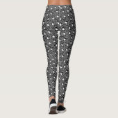 Zwart-wit zwaan en Floral Pattern Leggings (Achterkant)