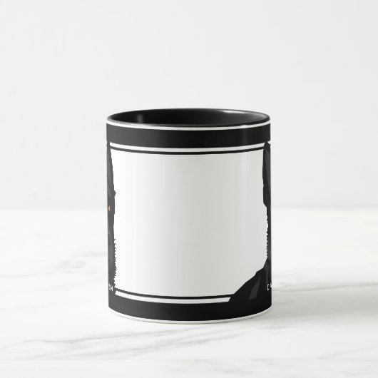 Zwart-wit Zwart Duits Herder Custom Name Mok (Midden)