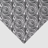 Zwart-wit zwenkpatroon tissuepapier (Detail)